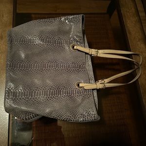 Gray leather Michael Kors purse and matching wallet